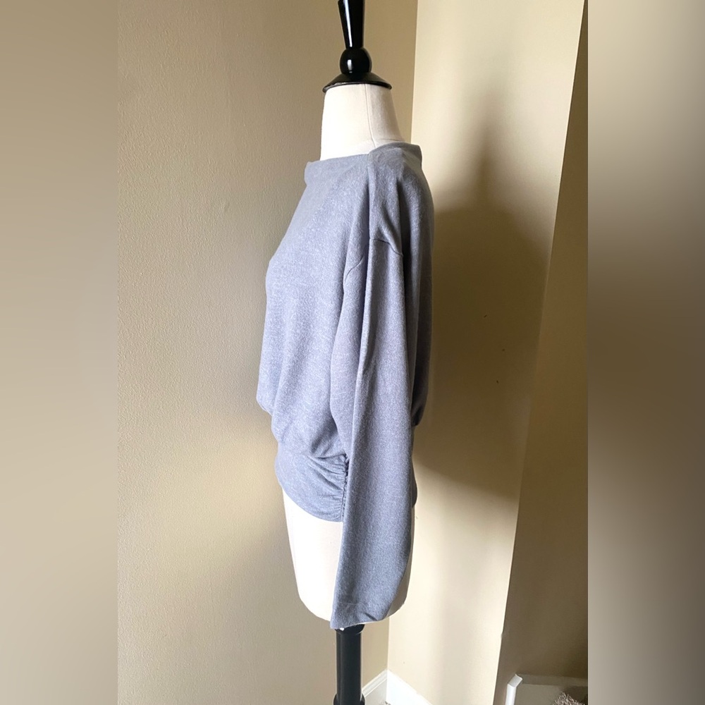 LOFT Heathered Ruched Hem Boatneck Top - Small - New - Picture 8 of 14
